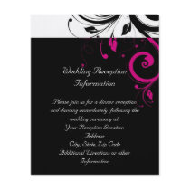 Black White Magenta Reverse Swirl Reception Flyer