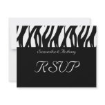 Black/White Modernist Stripe Wedding RSVP Cards