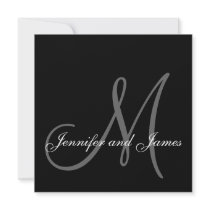Black White Monogram 2013 Wedding Invitations
