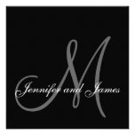 Black White Monogram 2013 Wedding Invitations