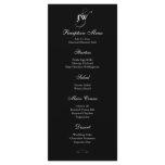 Black & White Monogram Reception Menu rack cards