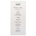 Black & White Monogram Reception Menu