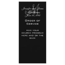 Black White Monogram Wedding Programs Customised Rack Card