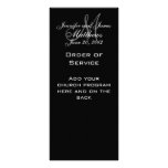 Black White Monogram Wedding Programs Customised Rack Card