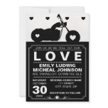 Black & White Motorcycle Biker Silhouette Wedding invitations