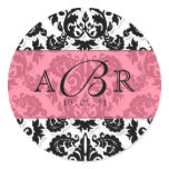 Black White n Hot Pink Fleur de Lis Damask Sticker