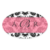 Black, White n Lime Fleur de Lis Damask Sticker