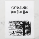 Black & White Nevermore Raven Silhouette Personalised Flyer
