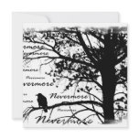 Black & White Nevermore Raven Silhouette invitations