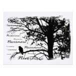 Black & White Nevermore Raven Silhouette Personalized Announcements