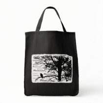 Black & White Nevermore Silhouette Raven Bag