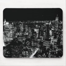 Black & White New York City Night Mousepad