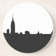 Black & White New York Silhouette Beverage Coaster