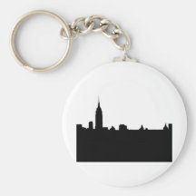 Black & White New York Silhouette Key Chains