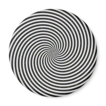 Black & White Optical Illusion Spiral Magnet