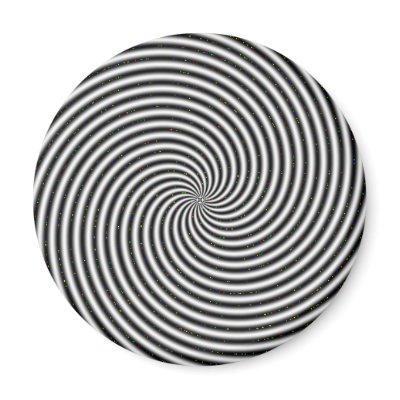 Black & White Optical Illusion Spiral Magnet by JuJuGarden