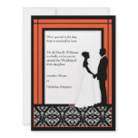 Black, White & Orange Damask Wedding Invites