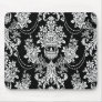 Black & White Ornate Baroque Pattern-Dark Mouse Pad