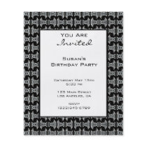 Black White Pattern Party Invite