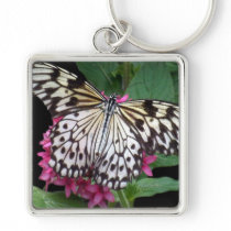 Black White Patterned Butterfly Keychain
