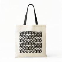 Black & White Peace Signs Canvas Bag