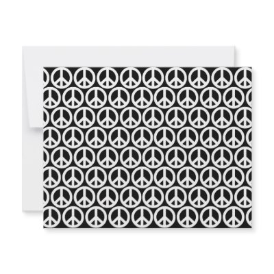 Black & White Peace Signs Custom Invitations by JuJuGarden