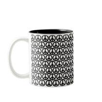 Black & White Peace Signs Coffee Mugs