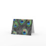Black & White Peacock Feather Thank You Greeting Cards