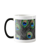 Black & White Peacock Feathers Mug