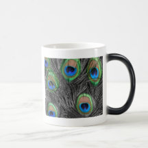 Black & White Peacock Feathers Mug