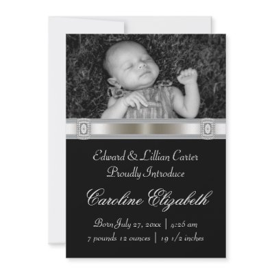 Black & White Photo Birth Announcement by decembermorning