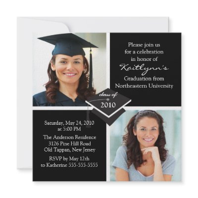 Black & White Photo Graduation Invitation by celebrateitinvites