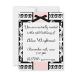 Black, White, & Pink Formal Birthday Invitation
