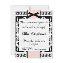 Black, White, & Pink Formal Birthday Invitation
