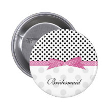 Black, white, pink polka dot Wedding Bridesmaid