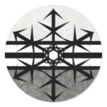 Black - White Pinstripe Holiday Snowflake Sticker