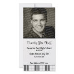 Black & White Plaid Grad Custom Photo Card