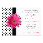 Black White Polka Dot Daisy Wedding Invitation