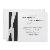 Black & White Polka Dot Ribbon Personalized Invitation