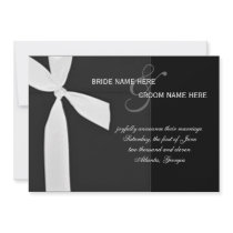 Black & White Polka Dot Ribbon Personalized Invitations