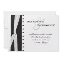 Black & White Polka Dot Ribbon Personalized Announcement