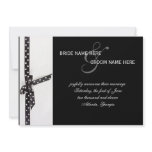 Black & White Polka Dot Ribbon Custom Invites
