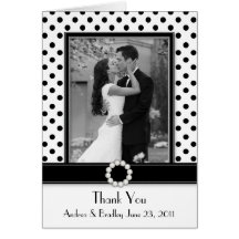 Black & White Polka Dot Thank You Card