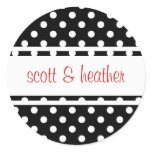 Black & White Polka Dots - Red