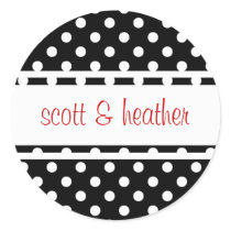 Black & White Polka Dots - Red