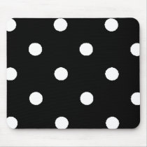 black & white polkadots mousepad