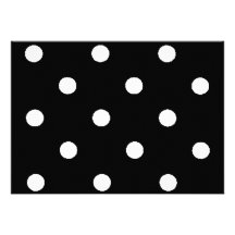 black & white polkadots personalized invites