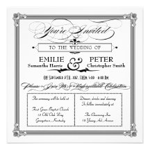Black & White Poster Style Wedding Invitation