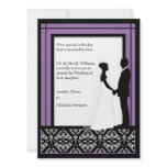 Black, White & Purple Damask Wedding Invitations