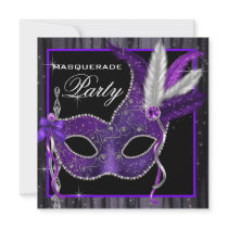 Black White Purple Masquerade Party